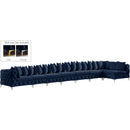  Manufacturer Color_Navy -- Tremblay 228" Navy Velvet Upholstered 8 pc Modular Sectional IMAGE 2