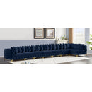  Manufacturer Color_Navy -- Tremblay 228" Navy Velvet Upholstered 8 pc Modular Sectional IMAGE 3