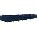  Manufacturer Color_Navy -- Tremblay 228" Navy Velvet Upholstered 8 pc Modular Sectional IMAGE 9