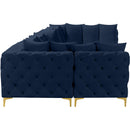  Manufacturer Color_Navy -- Tremblay 169" Navy Velvet Upholstered 8 pc Modular Sectional IMAGE 11