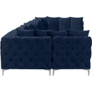  Manufacturer Color_Navy -- Tremblay 169" Navy Velvet Upholstered 8 pc Modular Sectional IMAGE 12