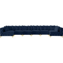  Manufacturer Color_Navy -- Tremblay 169" Navy Velvet Upholstered 8 pc Modular Sectional IMAGE 13