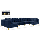  Manufacturer Color_Navy -- Tremblay 169" Navy Velvet Upholstered 8 pc Modular Sectional IMAGE 15