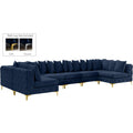  Manufacturer Color_Navy -- Tremblay 169" Navy Velvet Upholstered 8 pc Modular Sectional IMAGE 1