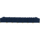  Manufacturer Color_Navy -- Tremblay 198" Navy Velvet Upholstered 9 pc Modular Sectional IMAGE 11