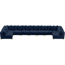  Manufacturer Color_Navy -- Tremblay 198" Navy Velvet Upholstered 9 pc Modular Sectional IMAGE 13
