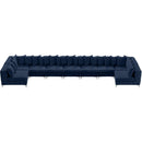  Manufacturer Color_Navy -- Tremblay 198" Navy Velvet Upholstered 9 pc Modular Sectional IMAGE 14