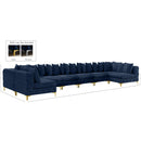  Manufacturer Color_Navy -- Tremblay 198" Navy Velvet Upholstered 9 pc Modular Sectional IMAGE 15