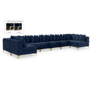  Manufacturer Color_Navy -- Tremblay 198" Navy Velvet Upholstered 9 pc Modular Sectional IMAGE 1
