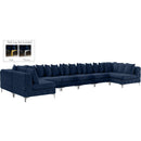  Manufacturer Color_Navy -- Tremblay 198" Navy Velvet Upholstered 9 pc Modular Sectional IMAGE 2