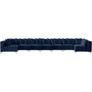  Manufacturer Color_Navy -- Tremblay 198" Navy Velvet Upholstered 9 pc Modular Sectional IMAGE 6