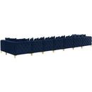 Manufacturer Color_Navy -- Tremblay 198" Navy Velvet Upholstered 9 pc Modular Sectional IMAGE 7