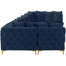  Manufacturer Color_Navy -- Tremblay 198" Navy Velvet Upholstered 9 pc Modular Sectional IMAGE 9