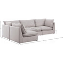  Manufacturer Color_Beige -- Meridian Mackenzie Fabric 4 pc Sectional IMAGE 14