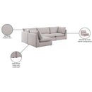  Manufacturer Color_Beige -- Meridian Mackenzie Fabric 4 pc Sectional IMAGE 15