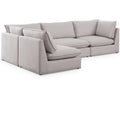  Manufacturer Color_Beige -- Meridian Mackenzie Fabric 4 pc Sectional IMAGE 1
