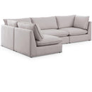  Manufacturer Color_Beige -- Meridian Mackenzie Fabric 4 pc Sectional IMAGE 1