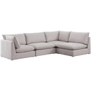  Manufacturer Color_Beige -- Meridian Mackenzie Fabric 4 pc Sectional IMAGE 2