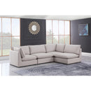 Manufacturer Color_Beige -- Meridian Mackenzie Fabric 4 pc Sectional IMAGE 4