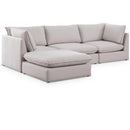  Manufacturer Color_Beige -- Meridian Mackenzie Fabric 4 pc Sectional IMAGE 1