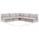  Manufacturer Color_Beige -- Meridian Mackenzie Fabric 5 pc Sectional IMAGE 8