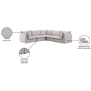  Manufacturer Color_Beige -- Meridian Mackenzie Fabric 5 pc Sectional IMAGE 10