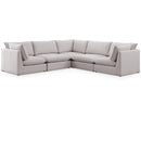  Manufacturer Color_Beige -- Meridian Mackenzie Fabric 5 pc Sectional IMAGE 1