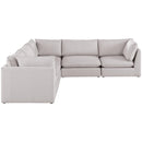  Manufacturer Color_Beige -- Meridian Mackenzie Fabric 5 pc Sectional IMAGE 4