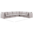  Manufacturer Color_Beige -- Meridian Mackenzie Fabric 6 pc Sectional IMAGE 9