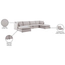  Manufacturer Color_Beige -- Meridian Mackenzie Fabric 6 pc Sectional IMAGE 10