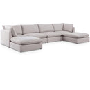  Manufacturer Color_Beige -- Meridian Mackenzie Fabric 6 pc Sectional IMAGE 1