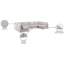  Manufacturer Color_Beige -- Meridian Mackenzie Fabric 6 pc Sectional IMAGE 10