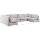  Manufacturer Color_Beige -- Meridian Mackenzie Fabric 6 pc Sectional IMAGE 9