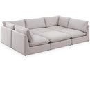  Manufacturer Color_Beige -- Meridian Mackenzie Fabric 6 pc Sectional IMAGE 1