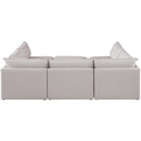  Manufacturer Color_Beige -- Meridian Mackenzie Fabric 6 pc Sectional IMAGE 3