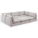  Manufacturer Color_Beige -- Meridian Mackenzie Fabric 6 pc Sectional IMAGE 9