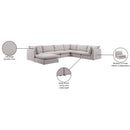  Manufacturer Color_Beige -- Meridian Mackenzie Fabric 7 pc Sectional IMAGE 10