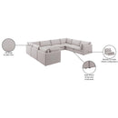  Manufacturer Color_Beige -- Meridian Mackenzie Fabric 8 pc Sectional IMAGE 10