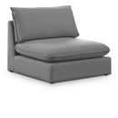  Manufacturer Color_Grey -- Mackenzie Grey Linen Textured Fabric Upholstered Modular Armless Chair IMAGE 1