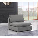  Manufacturer Color_Grey -- Mackenzie Grey Linen Textured Fabric Upholstered Modular Armless Chair IMAGE 2