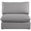  Manufacturer Color_Grey -- Mackenzie Grey Linen Textured Fabric Upholstered Modular Armless Chair IMAGE 4
