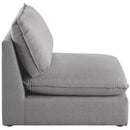  Manufacturer Color_Grey -- Mackenzie Grey Linen Textured Fabric Upholstered Modular Armless Chair IMAGE 5