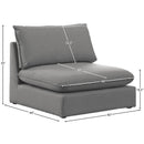  Manufacturer Color_Grey -- Mackenzie Grey Linen Textured Fabric Upholstered Modular Armless Chair IMAGE 7