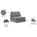  Manufacturer Color_Grey -- Mackenzie Grey Linen Textured Fabric Upholstered Modular Armless Chair IMAGE 8