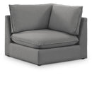  Manufacturer Color_Grey -- Mackenzie Grey Linen Textured Fabric Upholstered Modular Corner Chair IMAGE 1
