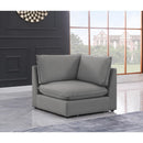  Manufacturer Color_Grey -- Mackenzie Grey Linen Textured Fabric Upholstered Modular Corner Chair IMAGE 2