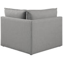  Manufacturer Color_Grey -- Mackenzie Grey Linen Textured Fabric Upholstered Modular Corner Chair IMAGE 3