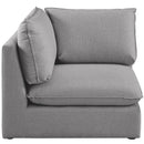  Manufacturer Color_Grey -- Mackenzie Grey Linen Textured Fabric Upholstered Modular Corner Chair IMAGE 4