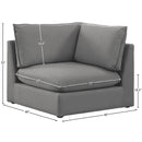  Manufacturer Color_Grey -- Mackenzie Grey Linen Textured Fabric Upholstered Modular Corner Chair IMAGE 7