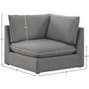 Meridian Mackenzie Grey Durable Linen Textured Corner Chair IMAGE 7